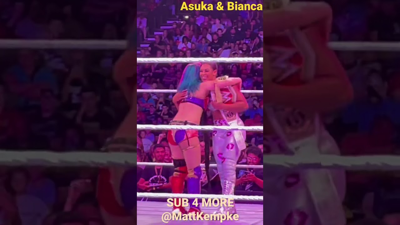 Asuka & Bianca Belair Hug It Out!! #wwe #hug