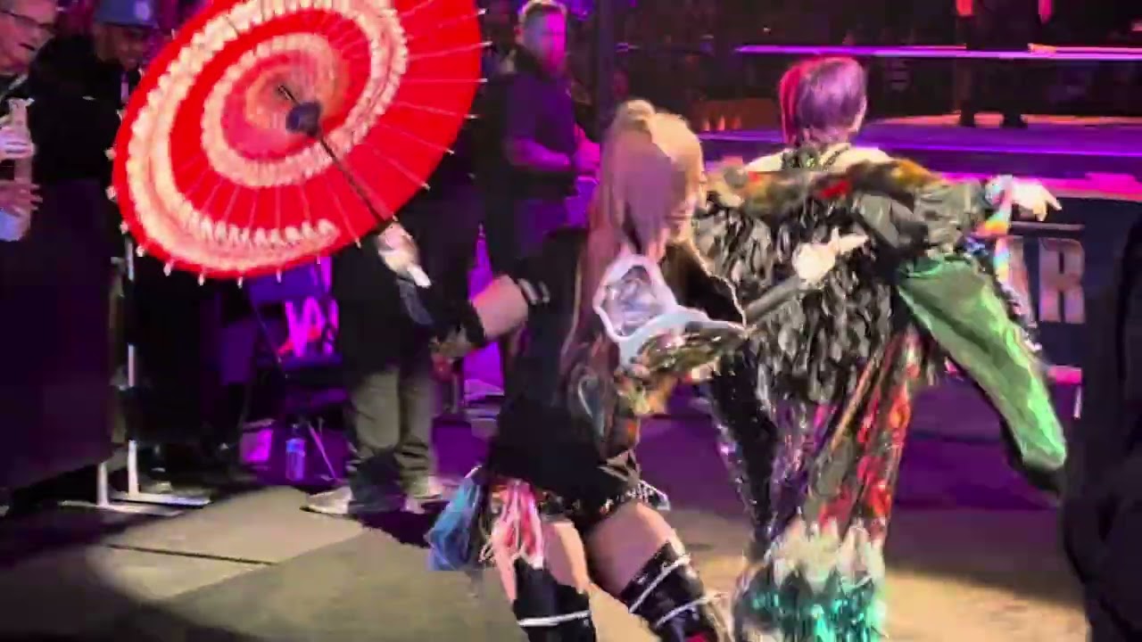 Kabuki Warriors (Asuka & Kairi Sane) Oakland, CA WWE Live Maxxine Dupri Heckled Show 2/17/2024