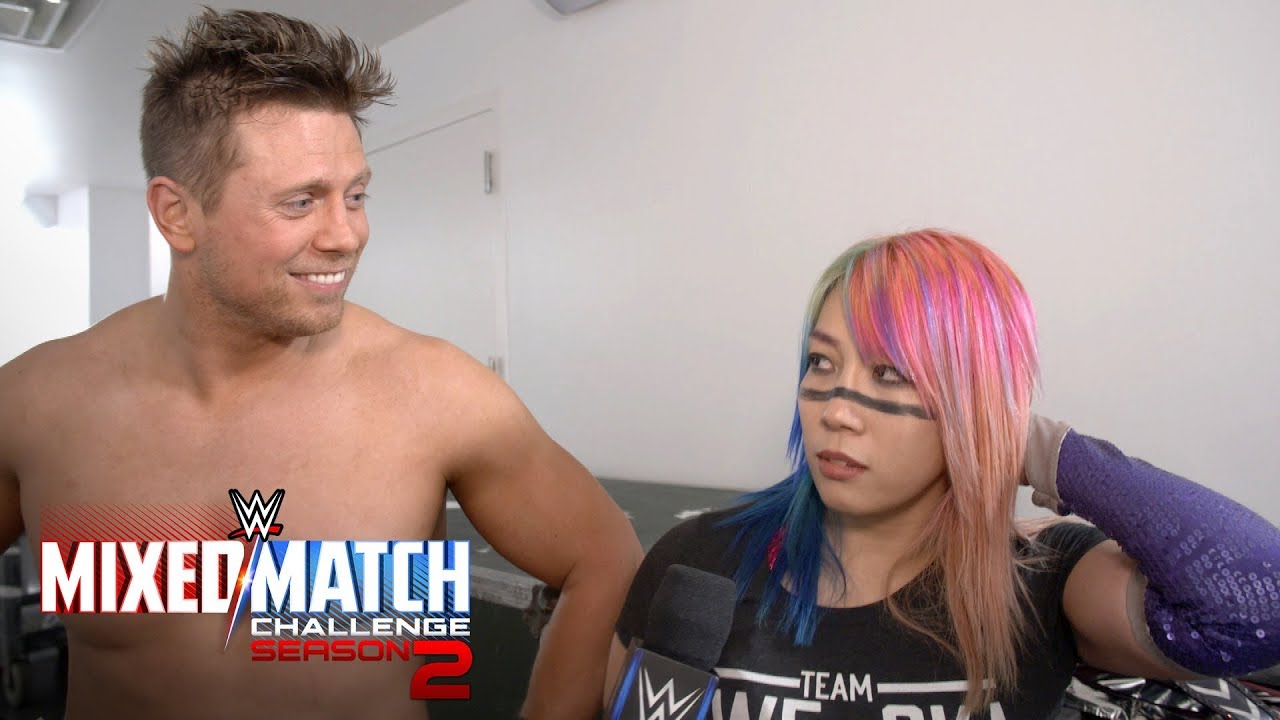 Asuka unleashes an angry chop on The Miz following their MMC victory