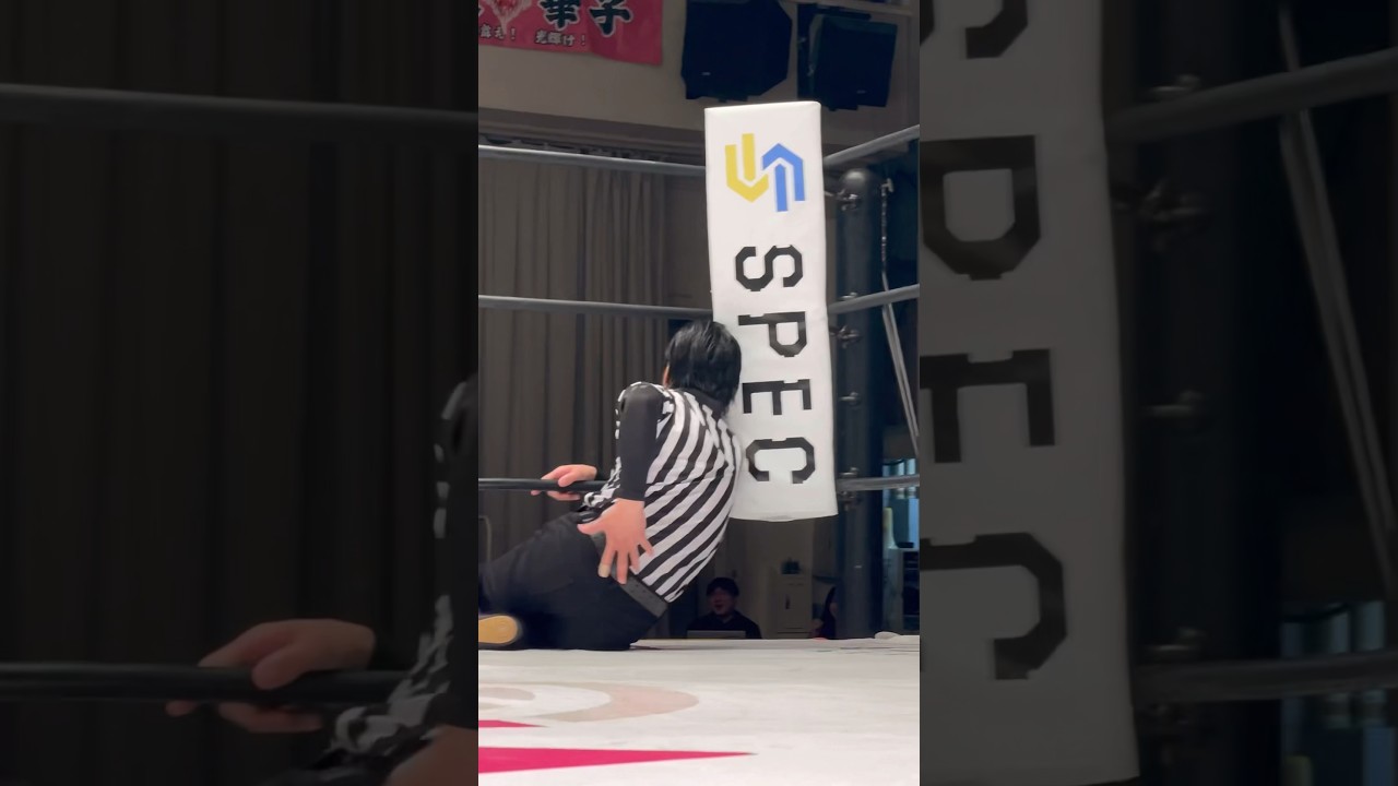 【女子プロレス】超重量級のムーンサルトプレスの迫力のレフェリーが腰を抜かしてしまう【ライディーン鋼】【PURE-J】【ワールド女子プロレス•DIANA】【玉川ボール】#shorts