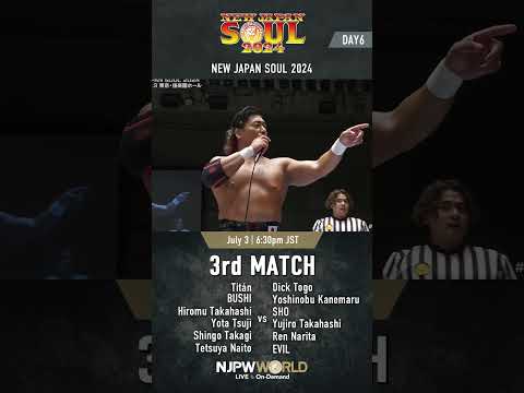 新日本プロレス『NEW JAPAN SOUL 2024』(7.3) 第2試合にH.O.T乱入！ 両軍入り乱れ12人タッグマッチに変更！#shorts