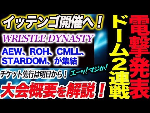 電撃発表‼東京ドームは2連戦だった！イッテンゴ開催へ！AEW、ROH、CMLL、STARDOMが集結！大会概要を解説！新日本プロレス njpw njsoul G1CLIMAX34