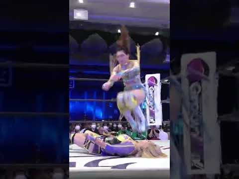 【女子プロレス】上谷沙弥がファイヤーバードスプラッシュ！【スターダム】